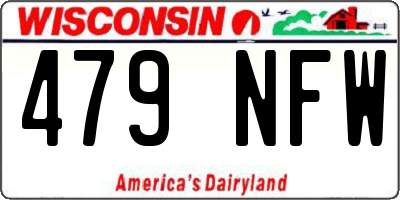WI license plate 479NFW