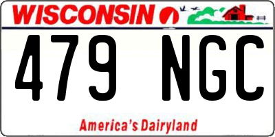 WI license plate 479NGC