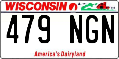 WI license plate 479NGN
