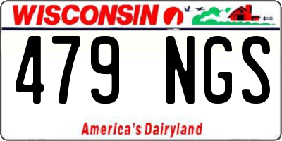 WI license plate 479NGS