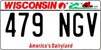 WI license plate 479NGV