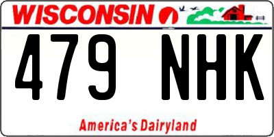 WI license plate 479NHK