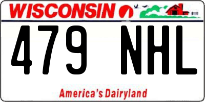 WI license plate 479NHL