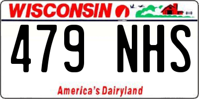 WI license plate 479NHS