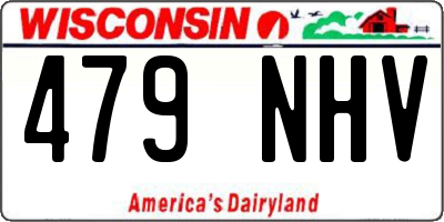 WI license plate 479NHV