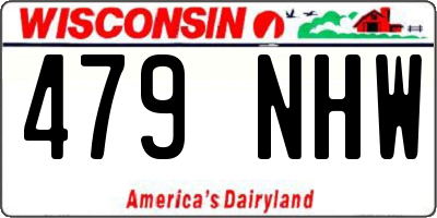 WI license plate 479NHW