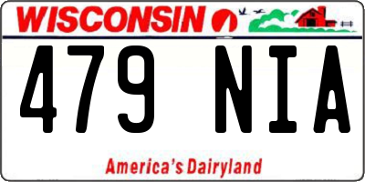 WI license plate 479NIA