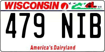 WI license plate 479NIB
