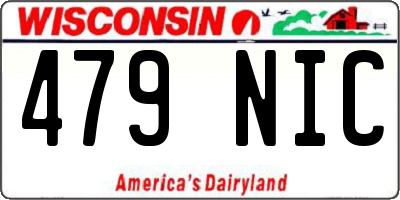 WI license plate 479NIC