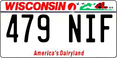 WI license plate 479NIF