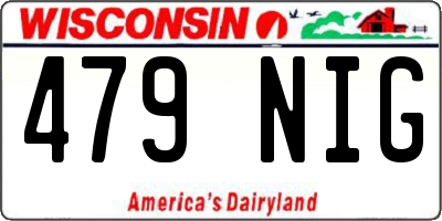 WI license plate 479NIG