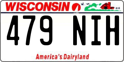 WI license plate 479NIH