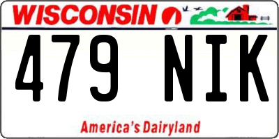 WI license plate 479NIK
