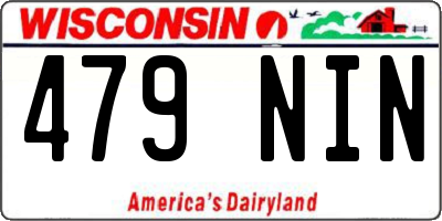 WI license plate 479NIN