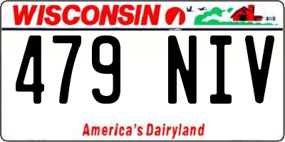 WI license plate 479NIV