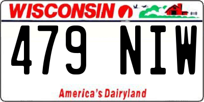 WI license plate 479NIW