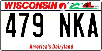 WI license plate 479NKA