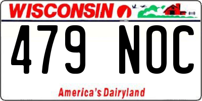 WI license plate 479NOC