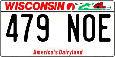 WI license plate 479NOE