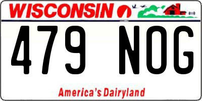 WI license plate 479NOG
