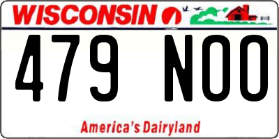 WI license plate 479NOO