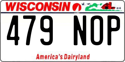 WI license plate 479NOP