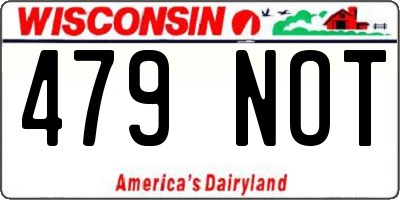 WI license plate 479NOT