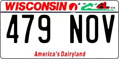 WI license plate 479NOV