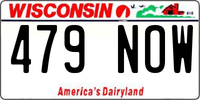 WI license plate 479NOW