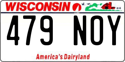 WI license plate 479NOY