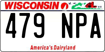 WI license plate 479NPA