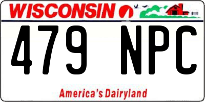 WI license plate 479NPC