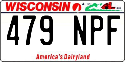 WI license plate 479NPF