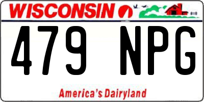 WI license plate 479NPG