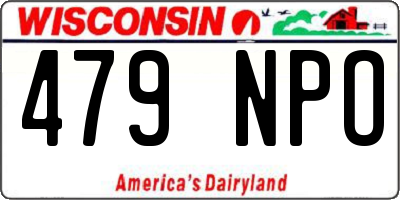 WI license plate 479NPO