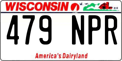WI license plate 479NPR