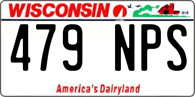 WI license plate 479NPS