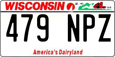 WI license plate 479NPZ