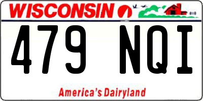 WI license plate 479NQI
