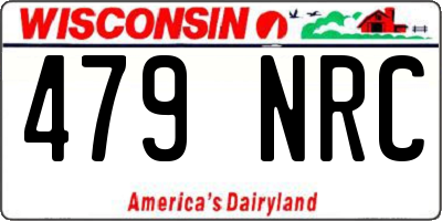 WI license plate 479NRC