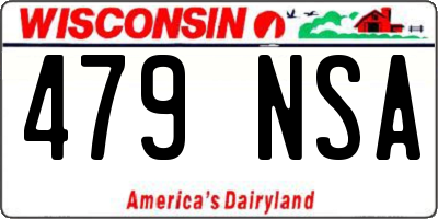 WI license plate 479NSA