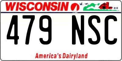 WI license plate 479NSC