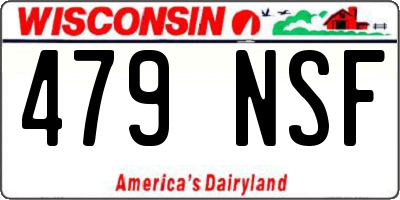 WI license plate 479NSF