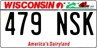 WI license plate 479NSK