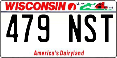 WI license plate 479NST