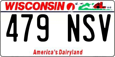 WI license plate 479NSV