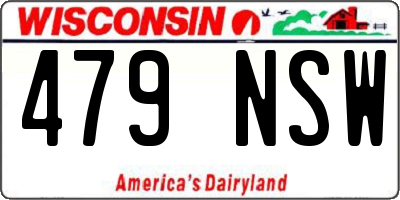 WI license plate 479NSW