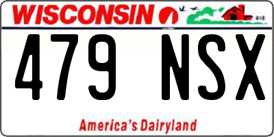 WI license plate 479NSX