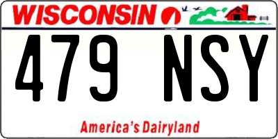 WI license plate 479NSY