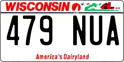WI license plate 479NUA